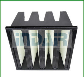 Box Type V Bank Air Filter , High Efficiency HEPA Filter Large Filtration Area